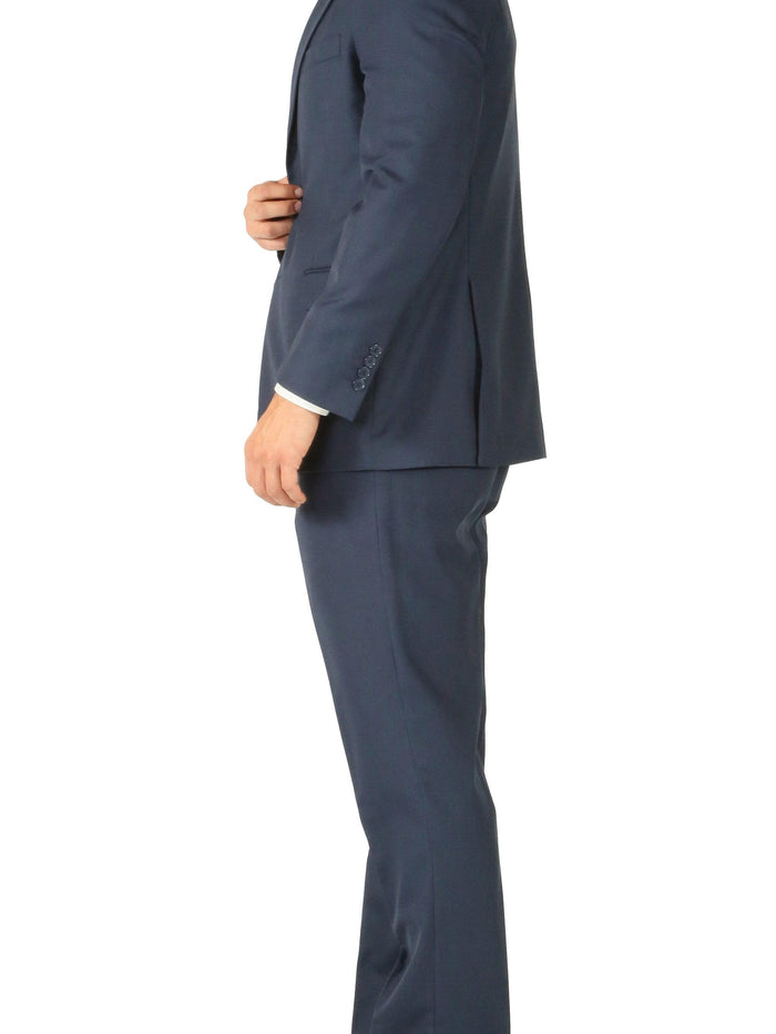 Rod Premium Blue Wool 2 Piece Suit Stain Resistant Traveler Suit - w 2 Pairs of Pants