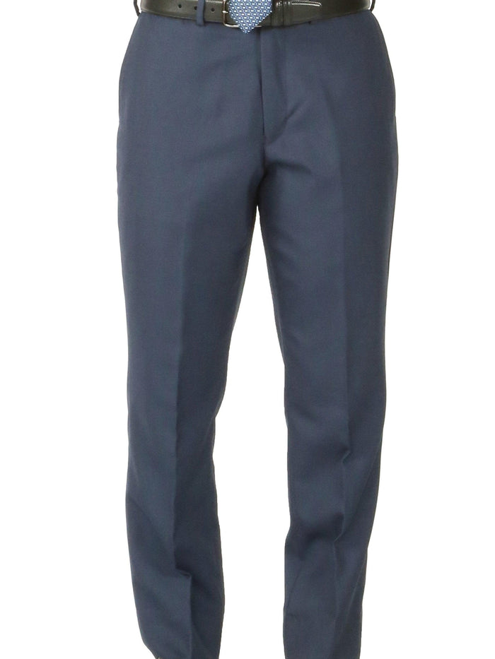 Rod Premium Blue Wool 2 Piece Suit Stain Resistant Traveler Suit - w 2 Pairs of Pants