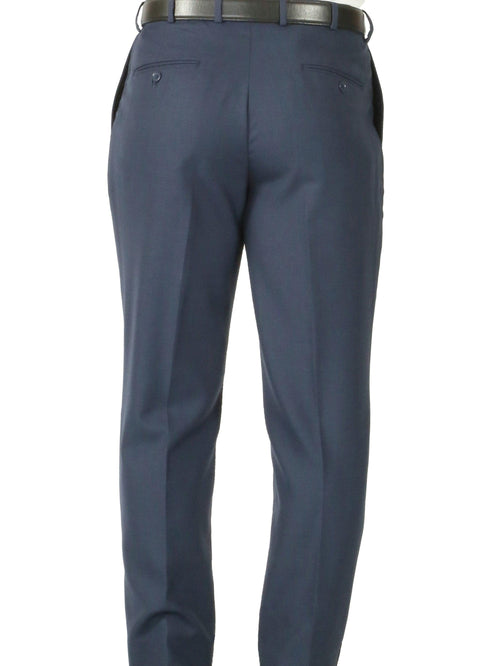 Rod Premium Blue Wool 2 Piece Suit Stain Resistant Traveler Suit - w 2 Pairs of Pants