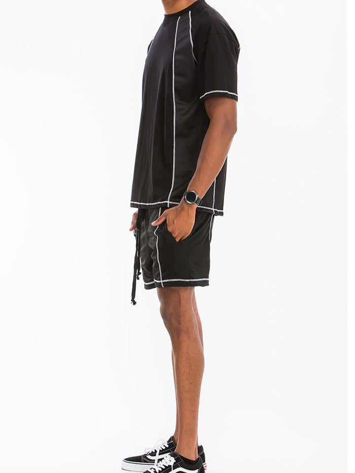 Alvin Mesh Contrast Short Set